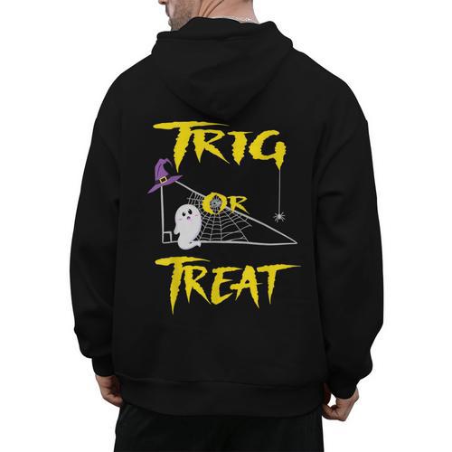 School Math Teacher Halloween 2022 Trig Or Treat Shirt Men's Hoodie Back Print - teacherstshirts.com AU