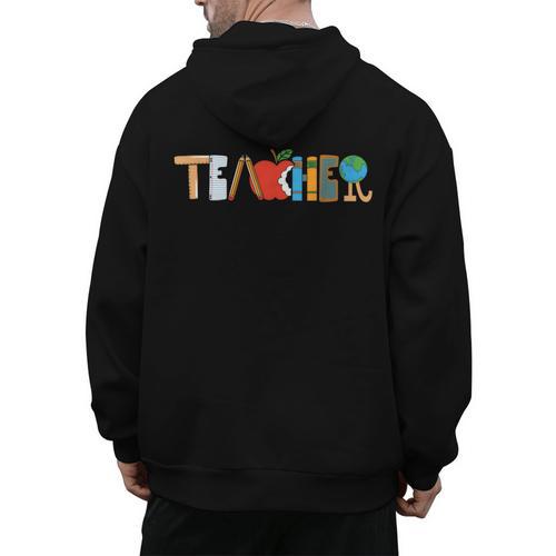 School Teacher Men And Women Back To School Teachers Men's Hoodie Back Print - teacherstshirts.com UK