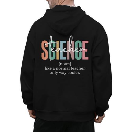Science Teacher Definition For Women & Men Men's Hoodie Back Print - teacherstshirts.com UK