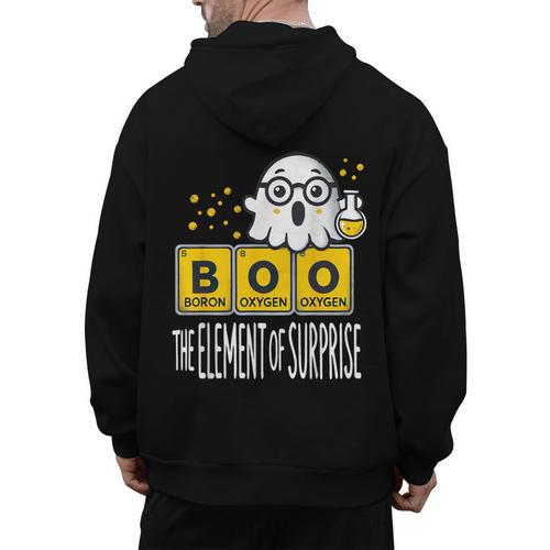 Science Teacher Halloween Elements Of Surprise Chemistry Men's Hoodie Back Print - teacherstshirts.com UK