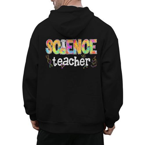 Science Teacher Tie Dye Science Teaching Back To School Men's Hoodie Back Print - teacherstshirts.com AU