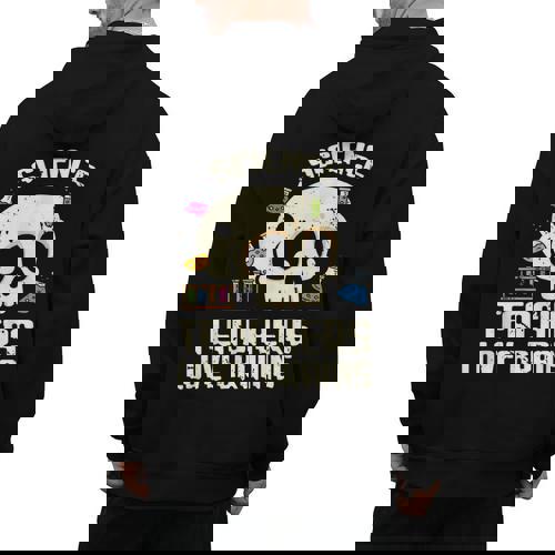 Science Teachers Love Brains Teachers Halloween Men&#x27;s Hoodie Back Print - teacherstshirts.com