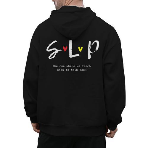 SLP Teacher Shirts Speech Language Pathologist Men's Hoodie Back Print - teacherstshirts.com DE