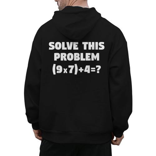 Solve This Problem 9X7467 Elementary Math Teacher Men's Hoodie Back Print - teacherstshirts.com AU