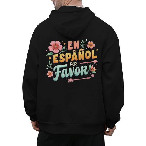 Spanish Teacher Maestra Dimelo En Espanol Por Favor Men's Hoodie Back Print - teacherstshirts.com