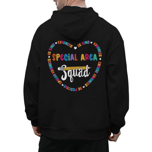 Special Area Squad Team Be Kind School Special Area Teacher Men Women Kids Men's Hoodie Back Print - teacherstshirts.com