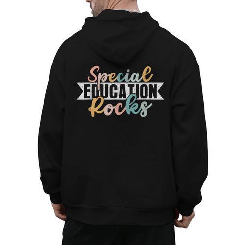 Special Education Rocks Sped Teacher Students Back To School Men's Hoodie Back Print - teacherstshirts.com UK