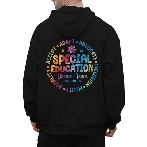Special Education Squad Dream Team SPED Teacher Back School Men's Hoodie Back Print - teacherstshirts.com AU