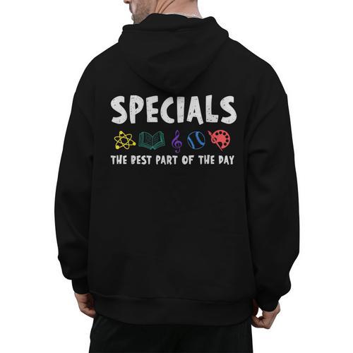 Specials The Best Part Of The Day Men Women Teacher Men's Hoodie Back Print - teacherstshirts.com AU