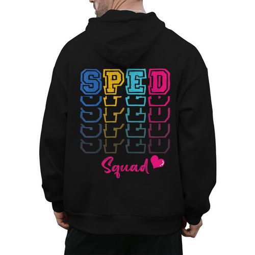 SPED Squad Proud Special Education Para Teacher Colorful Men's Hoodie Back Print - teacherstshirts.com