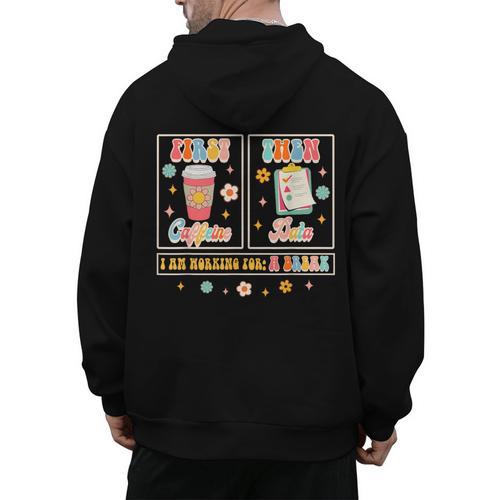 SPED Teacher Special Education First Coffee Then Data For Men Women Men's Hoodie Back Print - teacherstshirts.com
