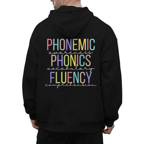Spring Easter Reading Teacher Science Of Reading Men's Hoodie Back Print - teacherstshirts.com CA