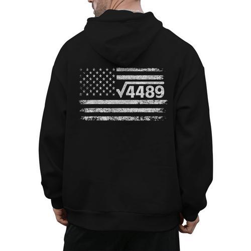 Square Root 4489 Slang Math Teacher Six Seven 6 7 USA Flag Men's Hoodie Back Print - teacherstshirts.com UK