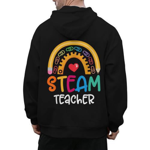 STEAM Teacher Squad Team Crew Back To School STEM Special Men's Hoodie Back Print - teacherstshirts.com AU
