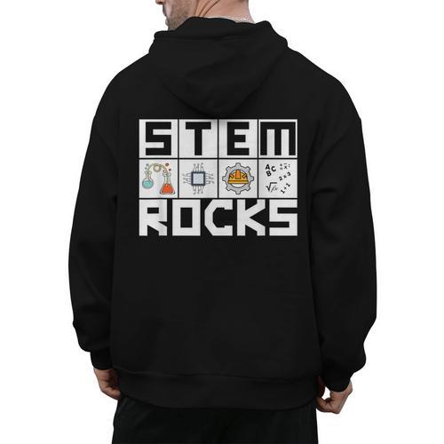 STEM Rocks Science Technology Engineering Math STEM Teacher Men's Hoodie Back Print - teacherstshirts.com AU