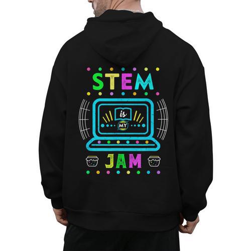 STEM Teacher Shirt STEM Teacher Tshirts STEM Is My Jam Men's Hoodie Back Print - teacherstshirts.com UK