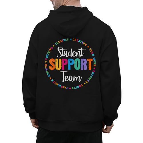 Student Support Team Counselor Social Worker Teacher Crew Men's Hoodie Back Print - teacherstshirts.com