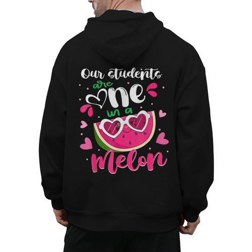 Our Students Are One In A Melon Teacher Watermelon Summer Men's Hoodie Back Print - teacherstshirts.com