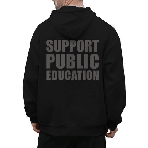 Support Public Education Protect Teachers Students Schools Men's Hoodie Back Print - teacherstshirts.com DE
