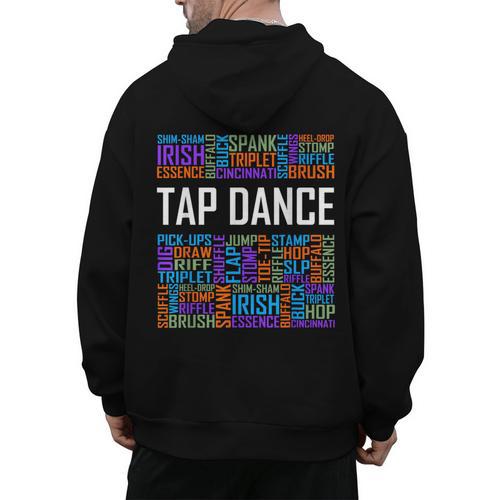 Tap Dance Words Lover Tap Dancer Dancing Teacher Men's Hoodie Back Print - teacherstshirts.com CA