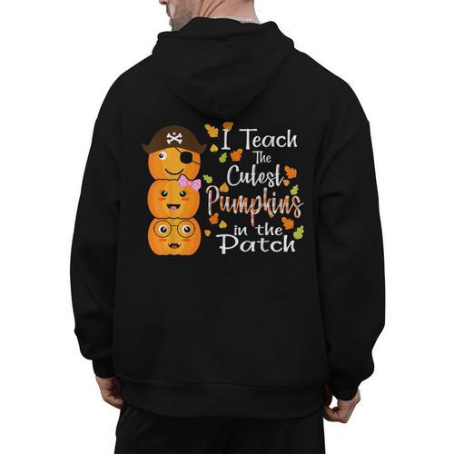 I Teach The Cutest Pumpkins Halloween Shirt For Teachers Men's Hoodie Back Print - teacherstshirts.com UK