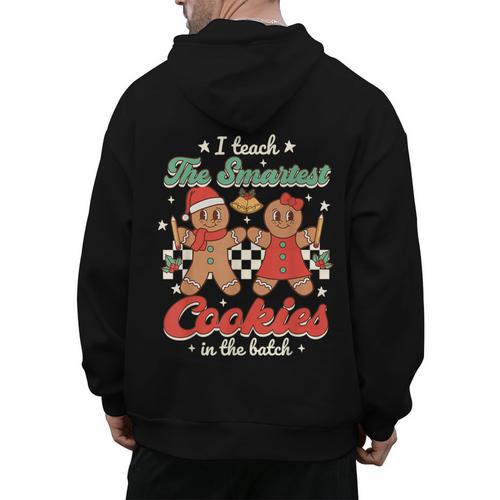 I Teach The Smartest Cookies In The Batch Teacher Christmas For Men Women Kids Men's Hoodie Back Print - teacherstshirts.com