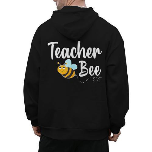 Teacher Bee Bumblebee Back To School Men's Hoodie Back Print - teacherstshirts.com