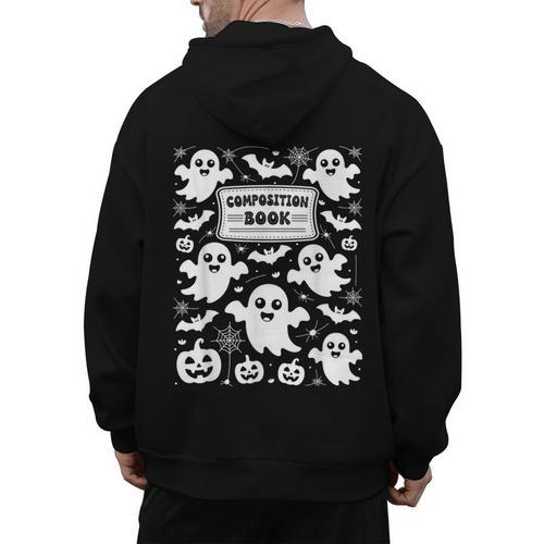 Teacher Halloween Composition Notebook Costume Halloween Men's Hoodie Back Print - teacherstshirts.com UK
