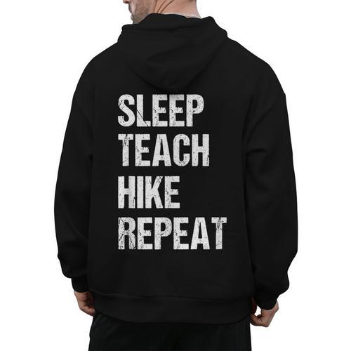 Teacher Hiking Shirt Teaching Hiker T Shirt Men's Hoodie Back Print - teacherstshirts.com