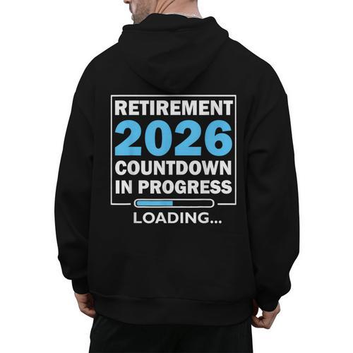 Teacher Retirement Class Of 2026 Loading Retired Men's Hoodie Back Print - teacherstshirts.com