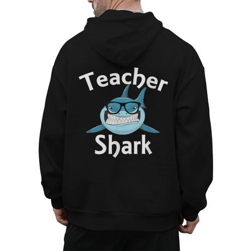 Teacher Shark Teacher For Men Women Men's Hoodie Back Print - teacherstshirts.com UK