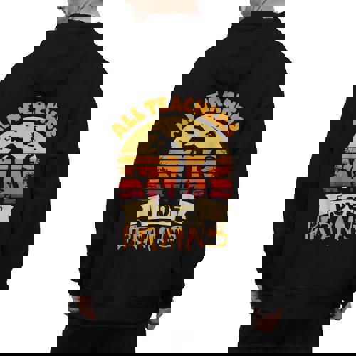 Teacher Shirts Halloween All Teachers Love Brains Men&#x27;s Hoodie Back Print - teacherstshirts.com