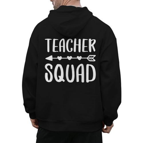 Teacher Squad Shirt Men Women Teacher Team Men's Hoodie Back Print - teacherstshirts.com