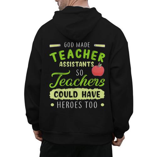 Teacher Teaching Assistant Aide Hero Men's Hoodie Back Print - teacherstshirts.com