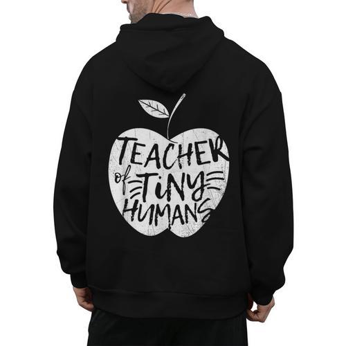Teacher Of Tiny Humans Preschool Kindergarten Teacher Men's Hoodie Back Print - teacherstshirts.com UK