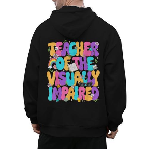 Teacher Of The Visually Impaired Blindness Awareness Men's Hoodie Back Print - teacherstshirts.com UK