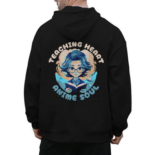 Teaching Heart Anime Soul Teacher Otaku Manga Men's Hoodie Back Print - teacherstshirts.com AU