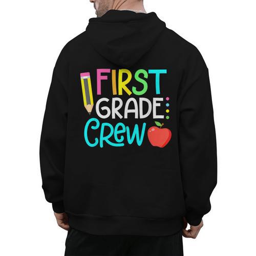Team 1st Grade Crew Back To School 1st Grade Teacher Kids Men's Hoodie Back Print - teacherstshirts.com AU