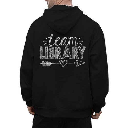 Team Library Tee Teacher Student Back To School Men's Hoodie Back Print - teacherstshirts.com