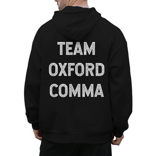 Team Oxford Comma English Majors And Teachers For Men Women Girls Kids Men's Hoodie Back Print - teacherstshirts.com AU