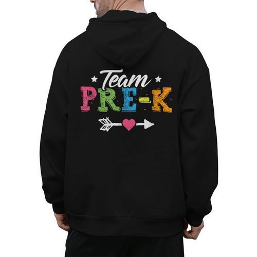 Team Pre-K Shirt PreSchool Teacher Student Back To School Men's Hoodie Back Print - teacherstshirts.com