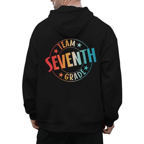 Team Seventh Grade Teacher Student Back To School 7th Grade Men's Hoodie Back Print - teacherstshirts.com AU