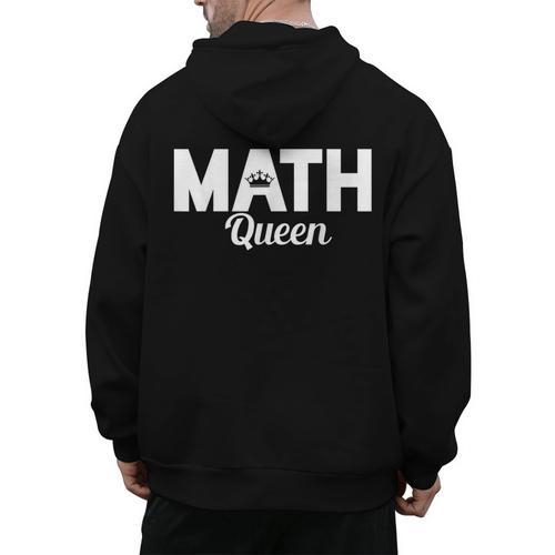 TeeArt Math Mathematics Queen Math Teacher Men's Hoodie Back Print - teacherstshirts.com UK