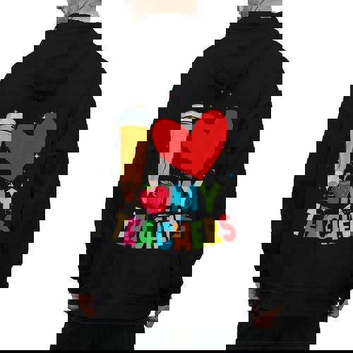 Teens Graduation I Heart My Teachers I Love My Teachers Men&#x27;s Hoodie Back Print - teacherstshirts.com