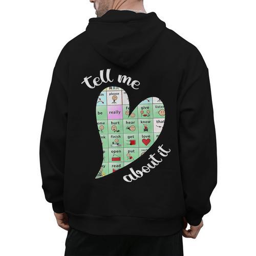 Tell Me About It Speech Pathology Aac Sped Teacher Men's Hoodie Back Print - teacherstshirts.com