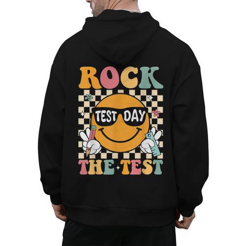 Test Day Rock The Test Teacher Testing Day You Got This Men's Hoodie Back Print - teacherstshirts.com DE