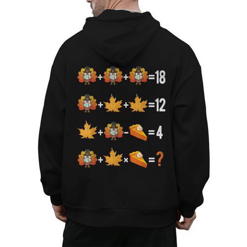 Thanksgiving Order Of Operations Quiz Math Teacher Life Men's Hoodie Back Print - teacherstshirts.com AU