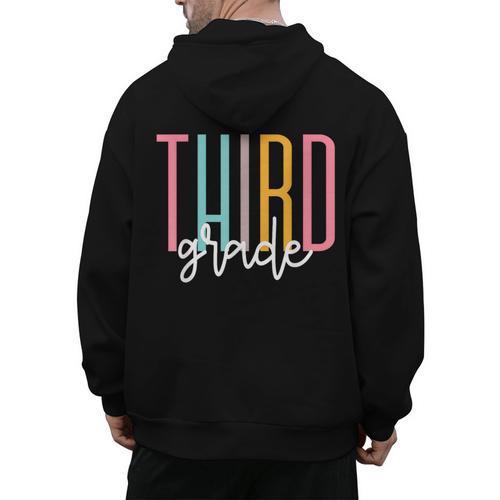 Third Grade Girls Boys Teacher Team 3rd Grade Squad Men's Hoodie Back Print - teacherstshirts.com AU