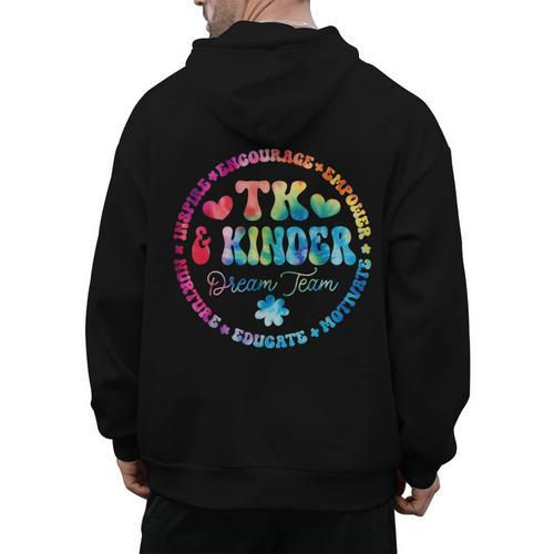 TK & Kinder Dream Team Transitional Kindergarten Teacher Men's Hoodie Back Print - teacherstshirts.com AU