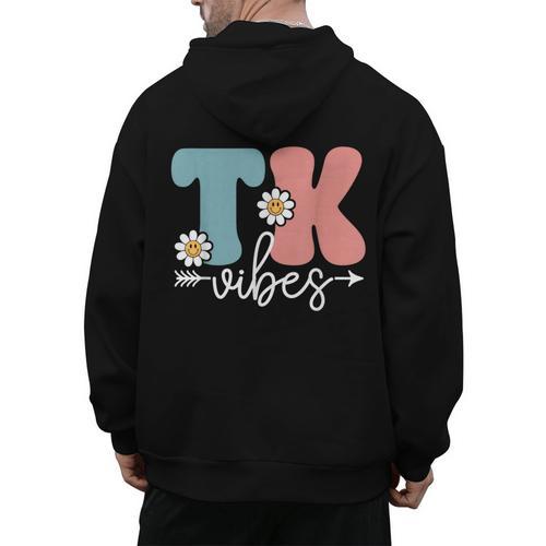 TK Vibes Back To School Teachers Students TK Team Men's Hoodie Back Print - teacherstshirts.com CA